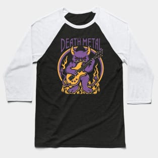 death metal Satanic Baphomet cat Baseball T-Shirt